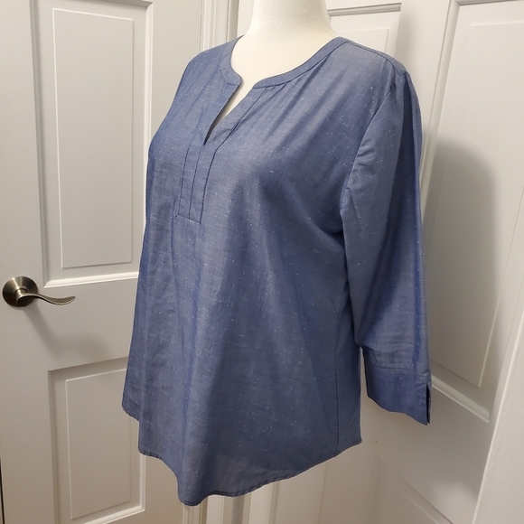 Van Heusen Blue Tunic Top Size Large, Business Casual - Picture 2 of 9
